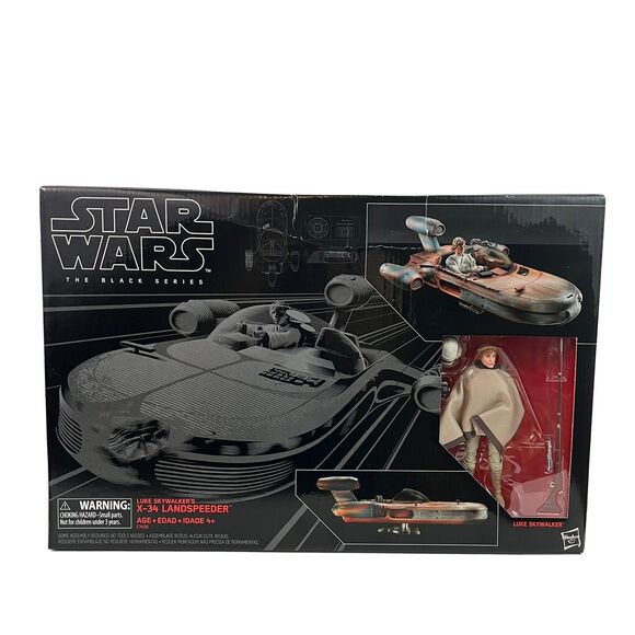 Star Wars The Black Series Luke Skywalker Landspeeder & Action Figure SEALED BOX - Picture 1 of 9